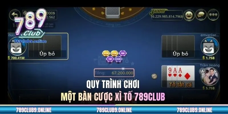 Quy trình chơi một bàn cược Xì Tố 789CLUB